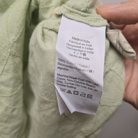 Madewell Hilltop Shirt Geo Texture Button Down Blouse Mint Green sz Small Cotton - Picture 9 of 11